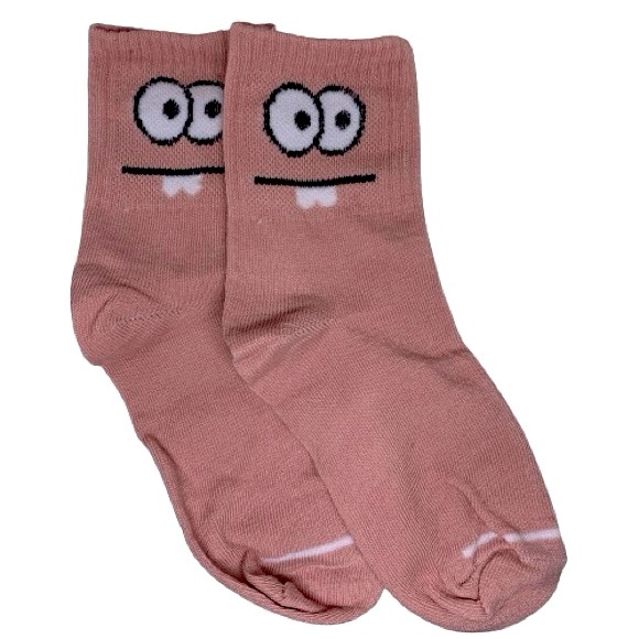 Boutique 👀 Crazy Eyes Salmon Tube Socks (1 Pair) - Picture 1 of 2